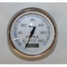 Tachometer - Faria 4"  White
